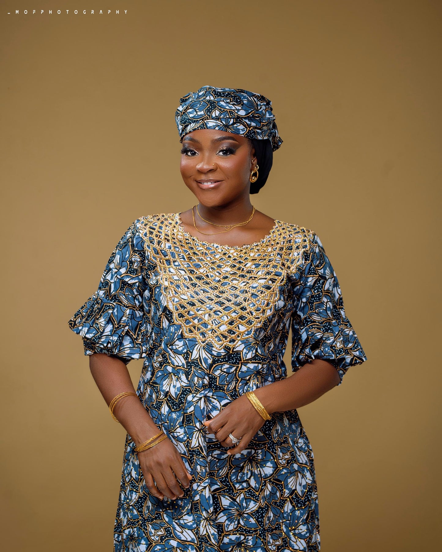 Royal Sapphire Embellished Ankara Gown (Copy)