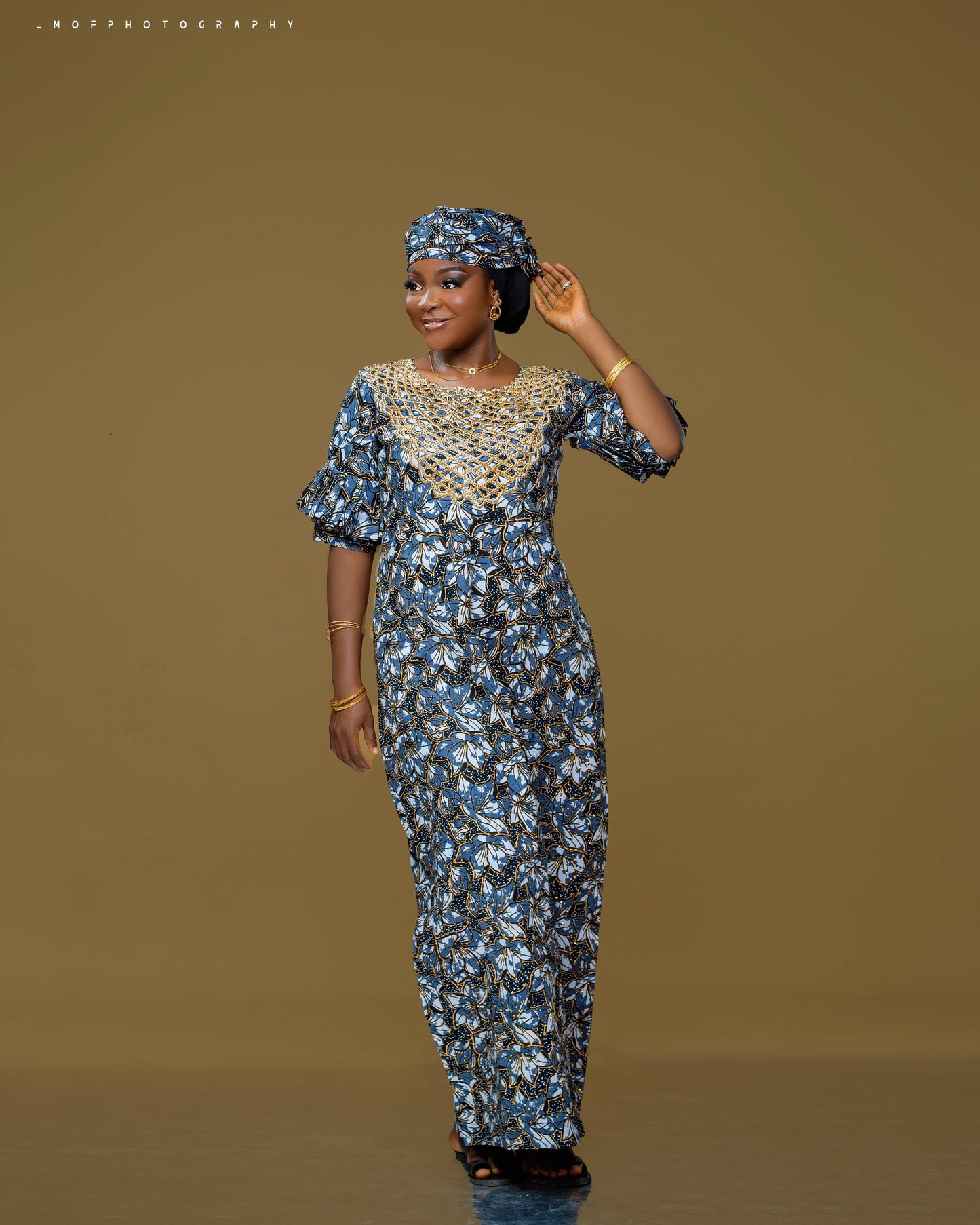 Royal Sapphire Embellished Ankara Gown (Copy)